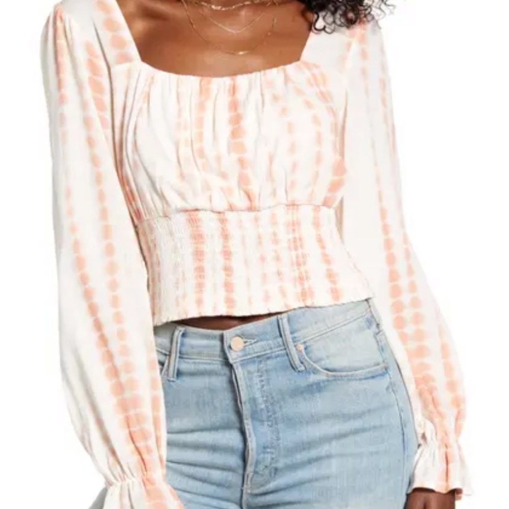 NWT june and hudson smocked cropped top so cute!